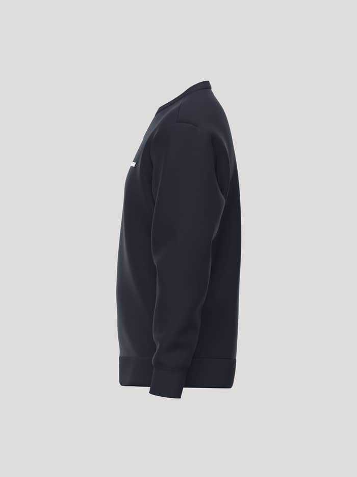 Vue latérale du Borg Essential 4 Sweatshirt en Night Sky (Marine), offrant une coupe stylée et fonctionnelle pour homme. - Image 3
