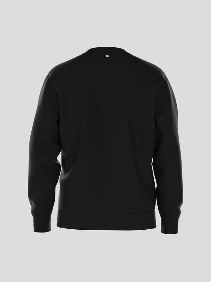 Achteraanzicht van de heren Borg Essential 4 Sweatshirt in Black Beauty (Zwart) van french terry met een wit logo. - Image 3
