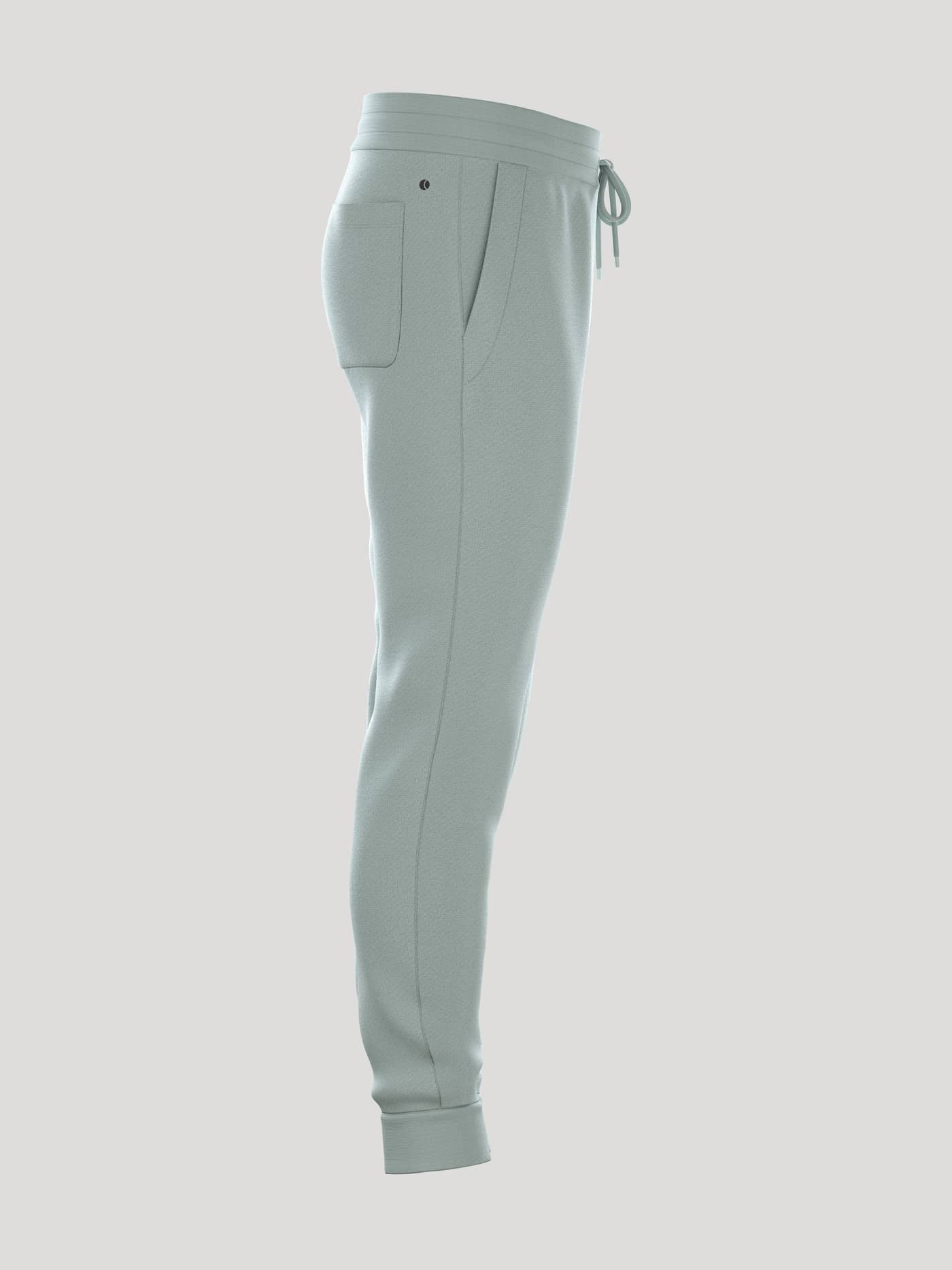 Borg Essential 3 Tapered Sweatpants til mænd i Slate Gray (Grøn) set fra siden med sidelommer og en skarp tennispasform. - Image 2