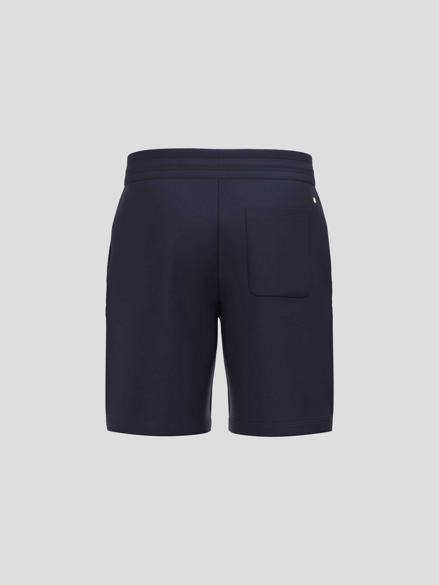 Borg Essential 4 Sweatshorts i Night sky (Marineblå) set bagfra med en baglomme og tennisbold-broderi til mænd. - Image 2