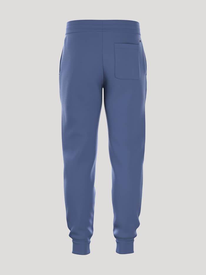 Achteraanzicht van de Borg Essential 4 Tapered Sweatpants in Coastal Fjord (Blauw) met een achterzak en zachte french terry. - Image 3