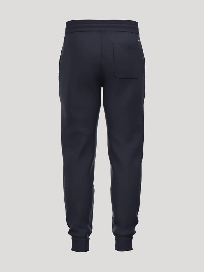 Achteraanzicht van de Borg Essential 4 Tapered Sweatpants in Night sky (Marineblauw) met achterzak en tennisbalmotief. - Image 2