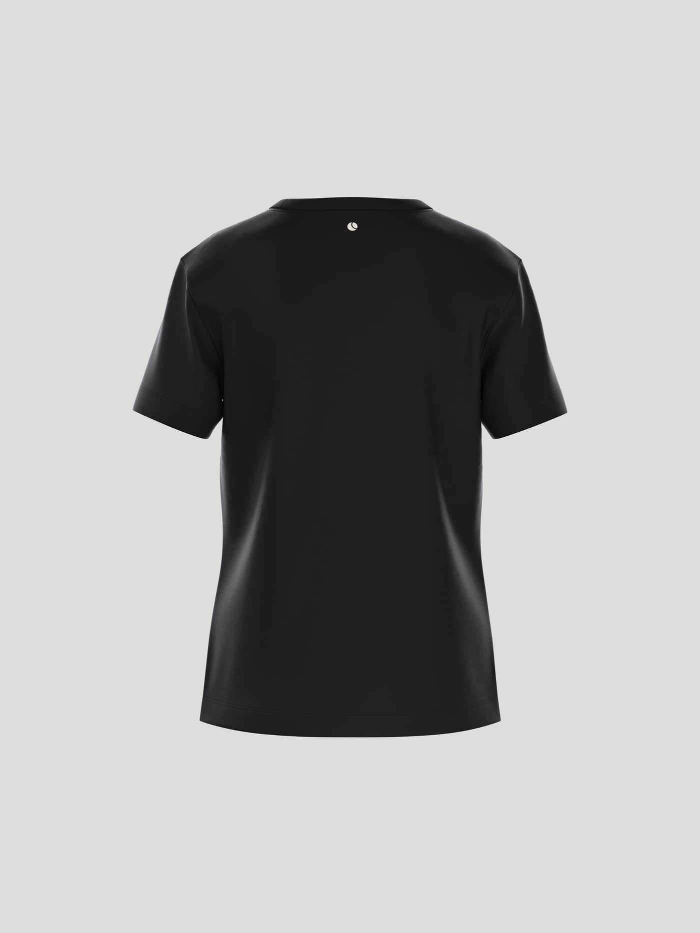 Back view of the kids Borg Essential 1 T-Shirt in Black Beauty (Black) made from soft cotton with a small neck logo. - Image 3