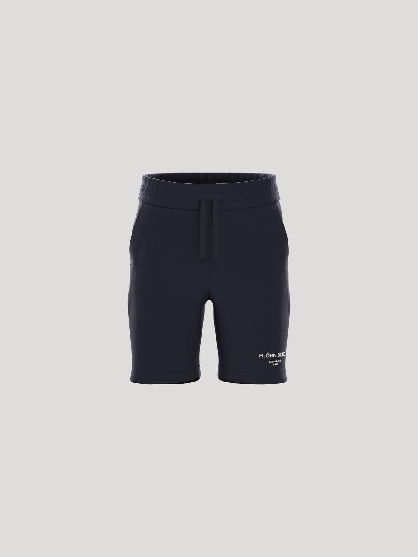 Borg Essential 1 Sweatshorts pour kids en Night sky (Marine) avec logo blanc et cordon de serrage ajustable. - Image 1