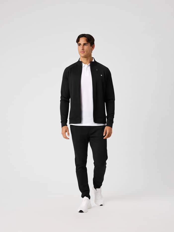 Ace Training Jacket in Black Beauty (Zwart) voor heren in vooraanzicht, ideaal voor training en tennis. - Image 3