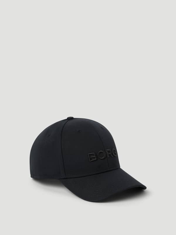 Borg Baseball Cap en Black Beauty (Noir) en polyester avec logo embossé et une coupe ajustable élégante.