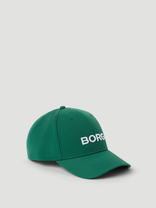 Borg Baseball Cap en Posy Green (Vert) avec logo blanc brodé et polyester recyclé pour le tennis.