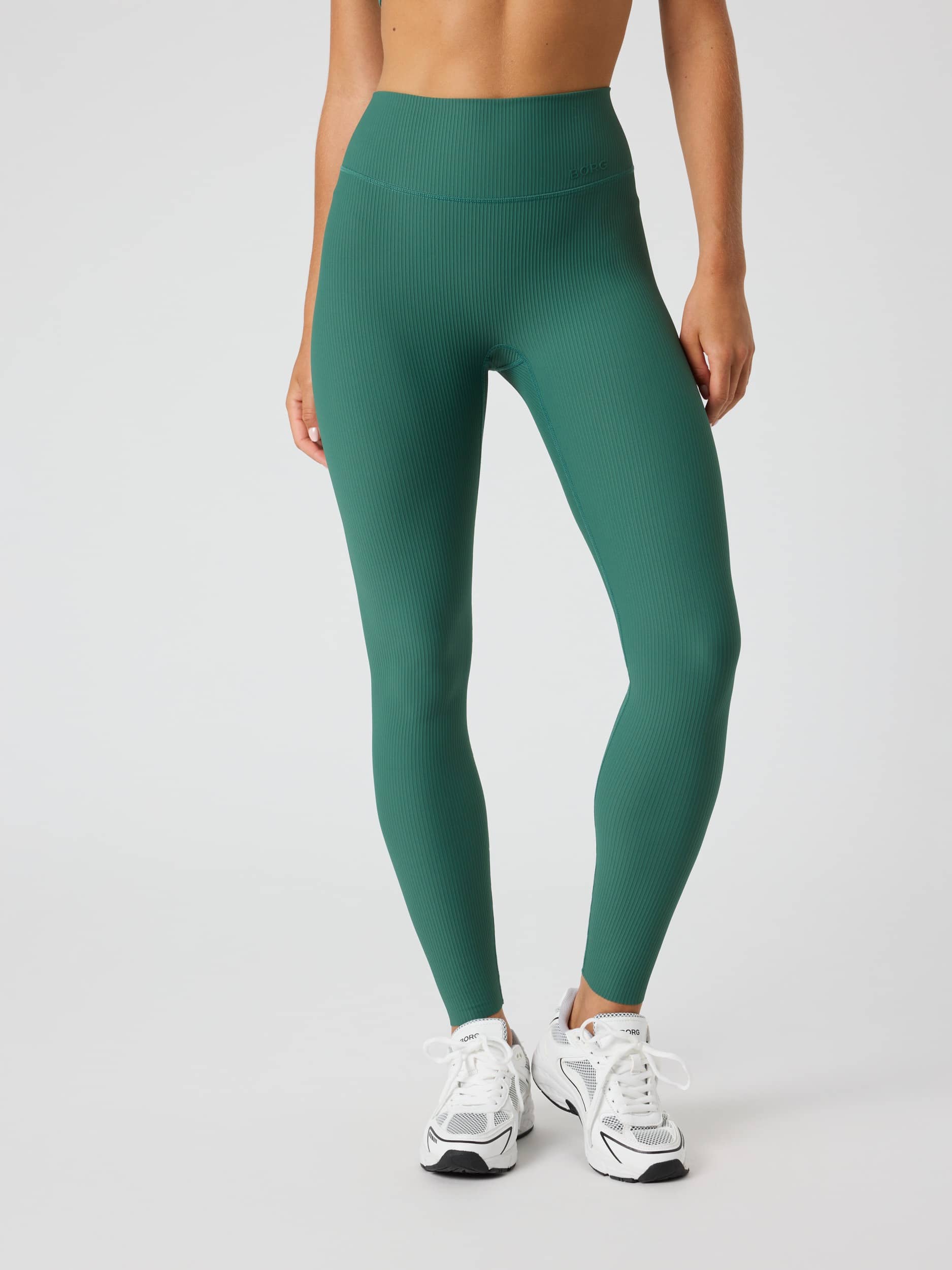 Studio Ribbed Tights - Women - Mallard Green | Björn Borg