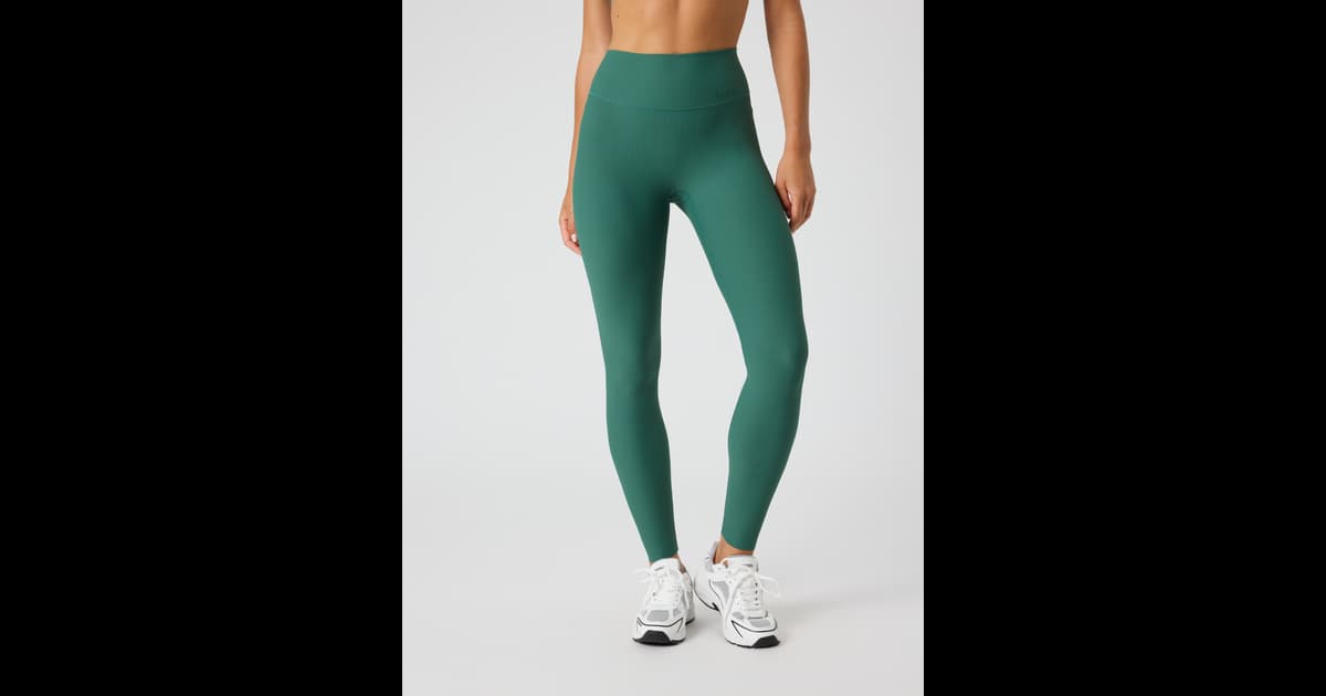Studio Ribbed Tights - Women - Mallard Green | Björn Borg