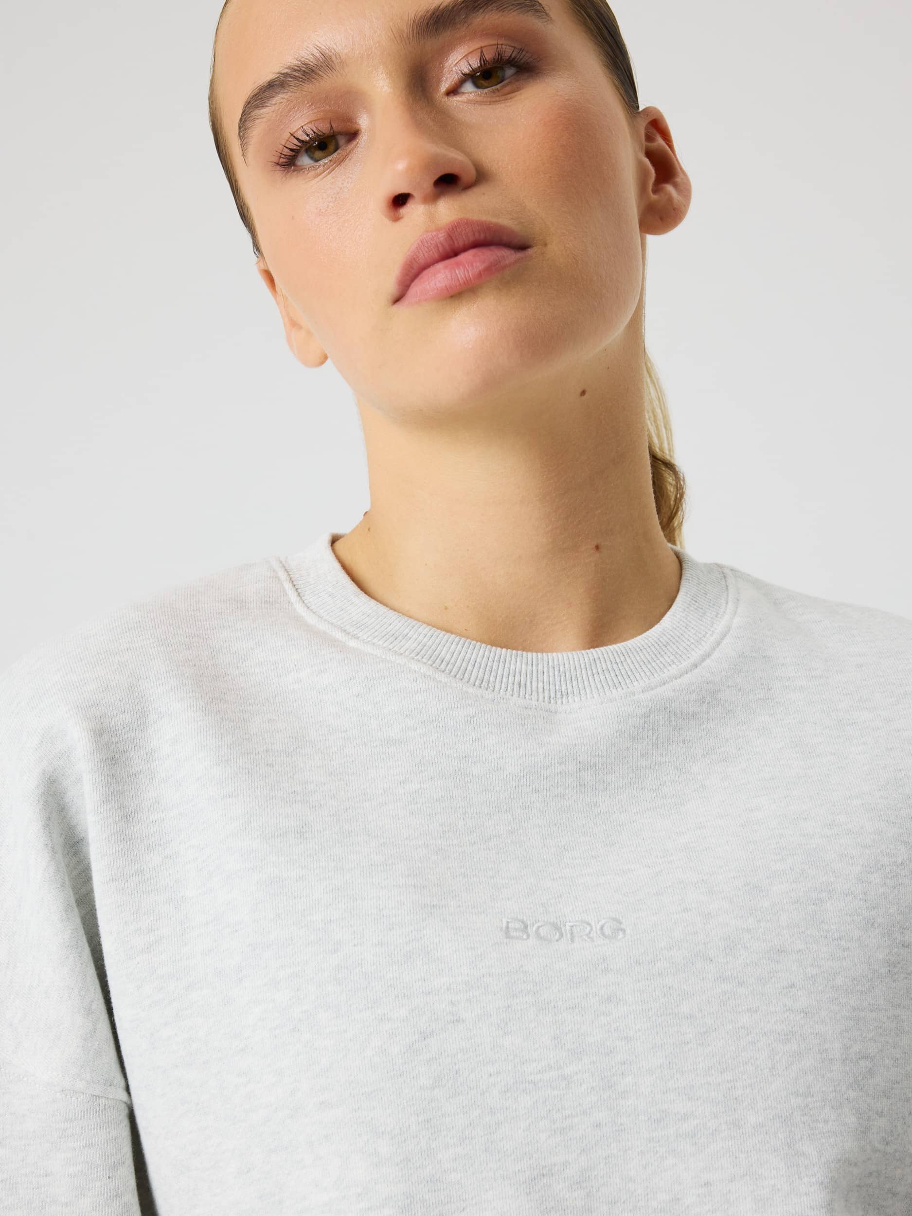Studio Oversized Sweatshirt - Ultra Light Grey Melange | Björn Borg