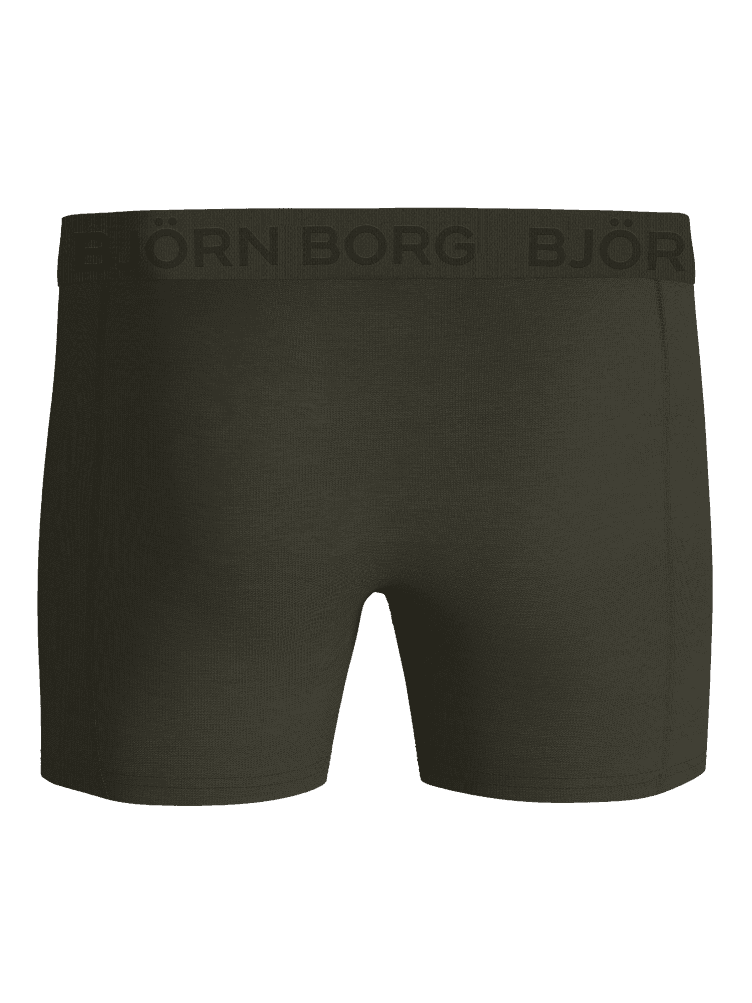 Green Bamboo Cotton Blend Boxers 3-pack in front view, featuring a green logo on stylish, functional bamboo boxer briefs. - Image 3