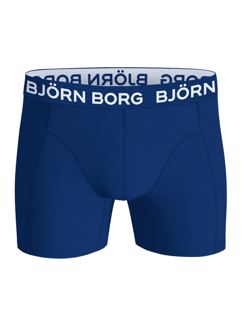 Bamboo Cotton Blend Boxers 2-pack herreboksershorts i blå set forfra i blød bambusblanding med hvidt logo. - Image 4