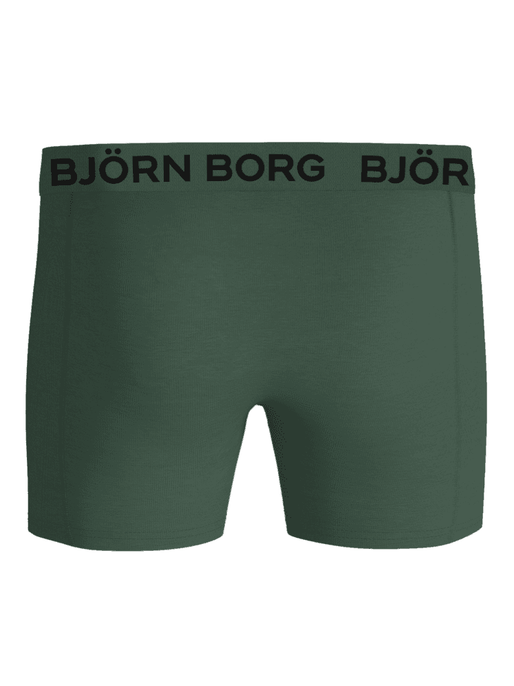 Gröna Cotton Stretch Boxers 3-pack för herr i mjuk bomullsstretch med en svart logoresår i mikrofiber. - Image 3