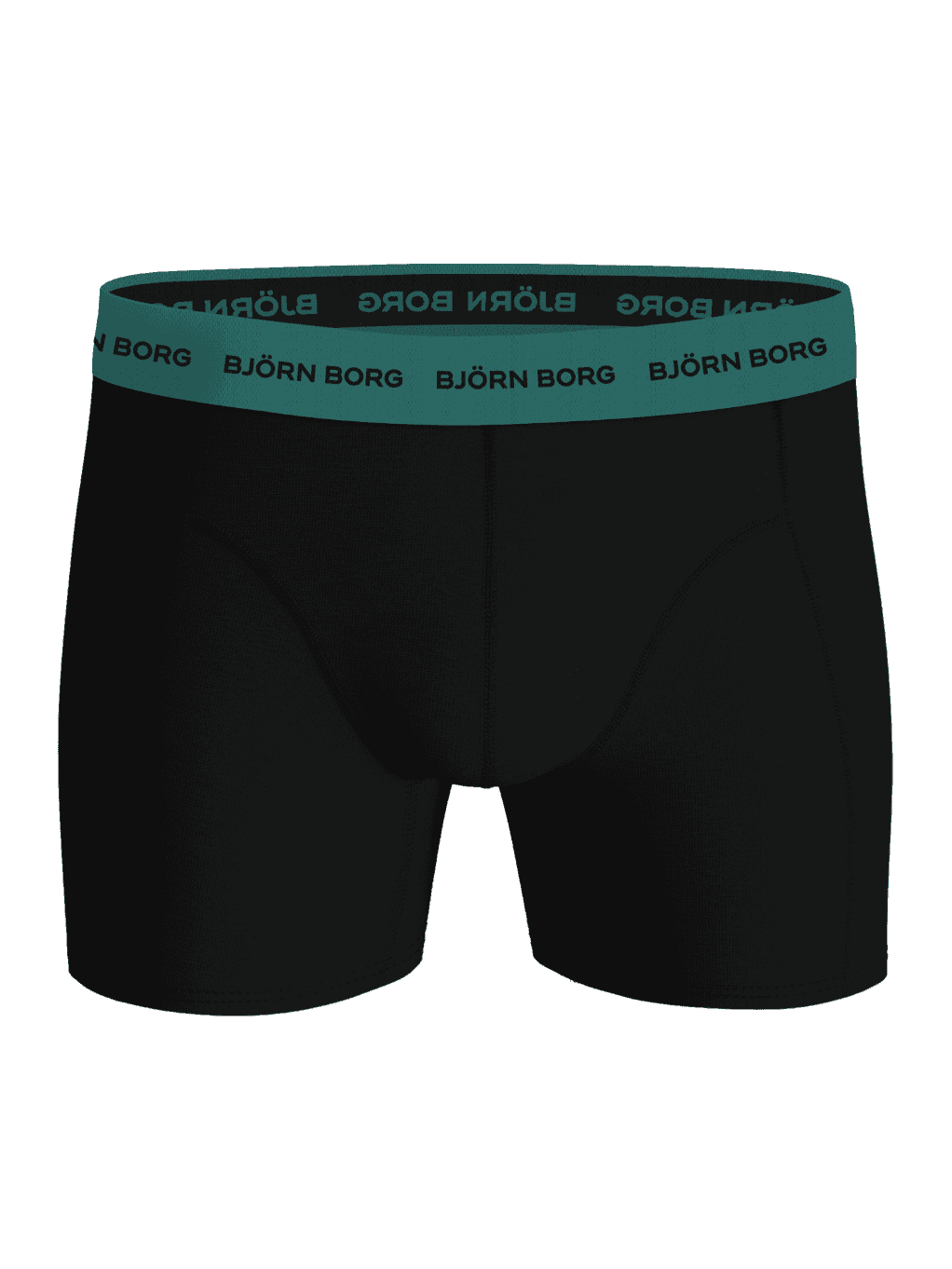 Svarta Cotton Stretch Boxers 3-pack för herr i mjuk bomull med en blågrön logoresår. - Image 4
