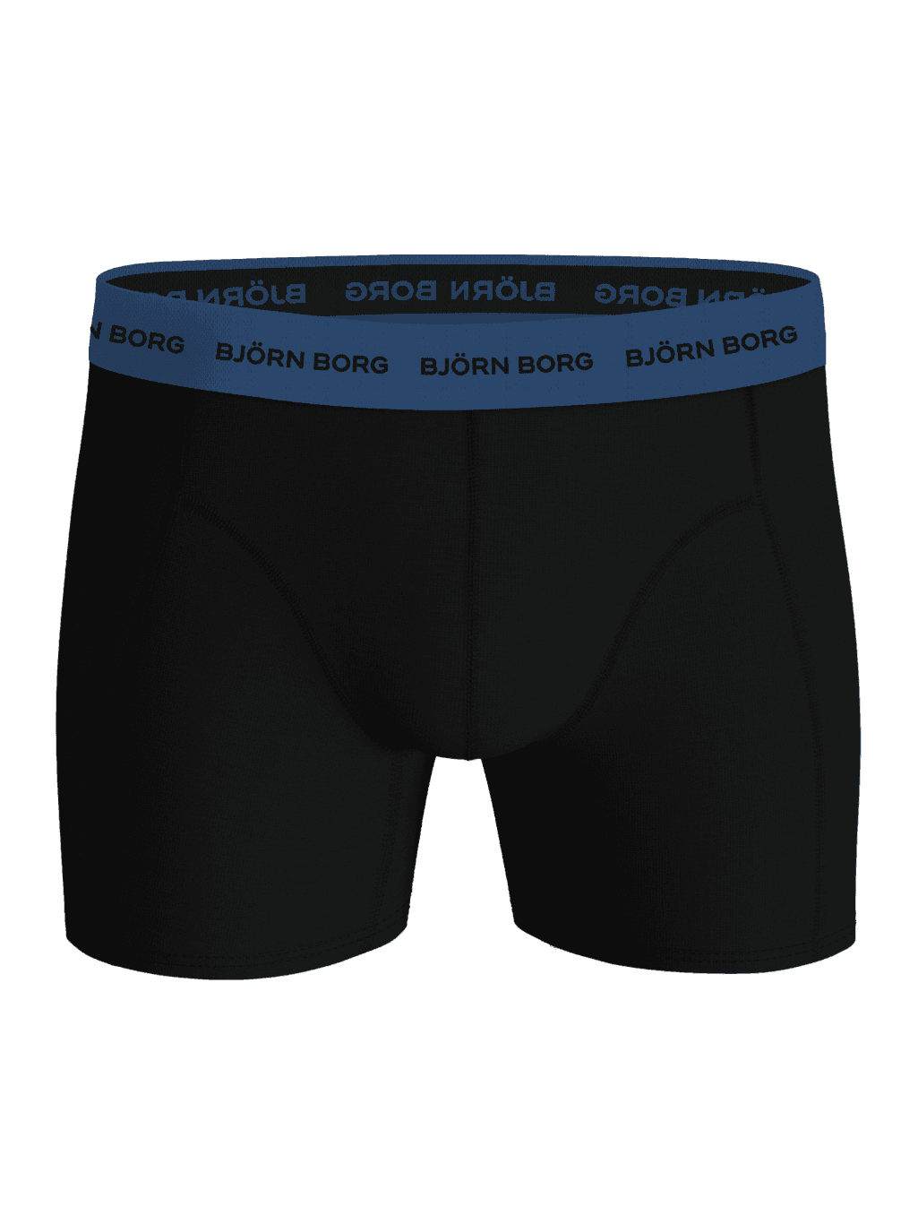 Cotton Stretch Boxers 3-pack i svart sedda framifrån med en blå logoresår i mikrofiber. - Image 2
