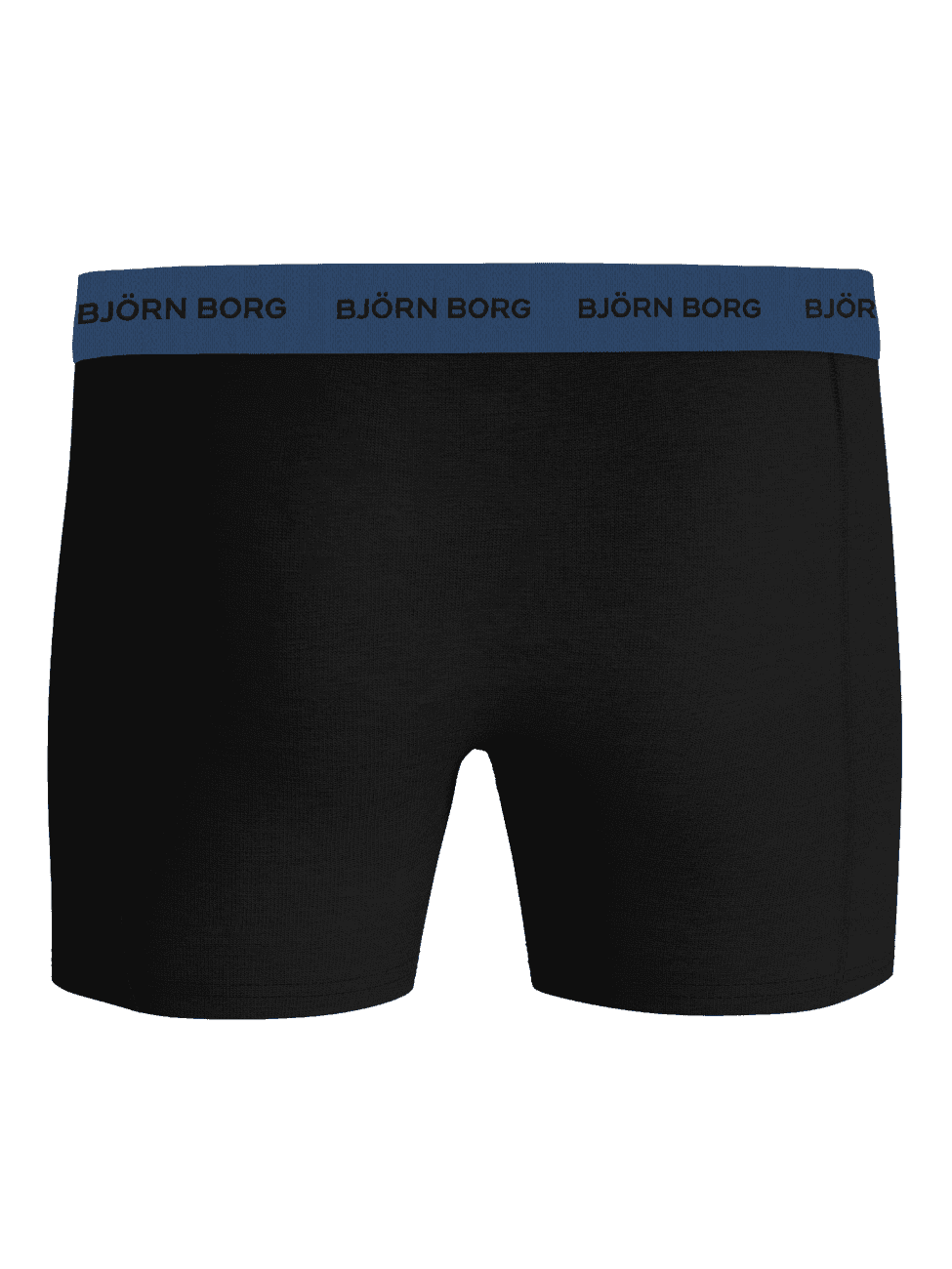 Baksidan av svarta Cotton Stretch Boxers 3-pack, kalsonger för herr med blå logoresår och mjuk bomullsstretch. - Image 3