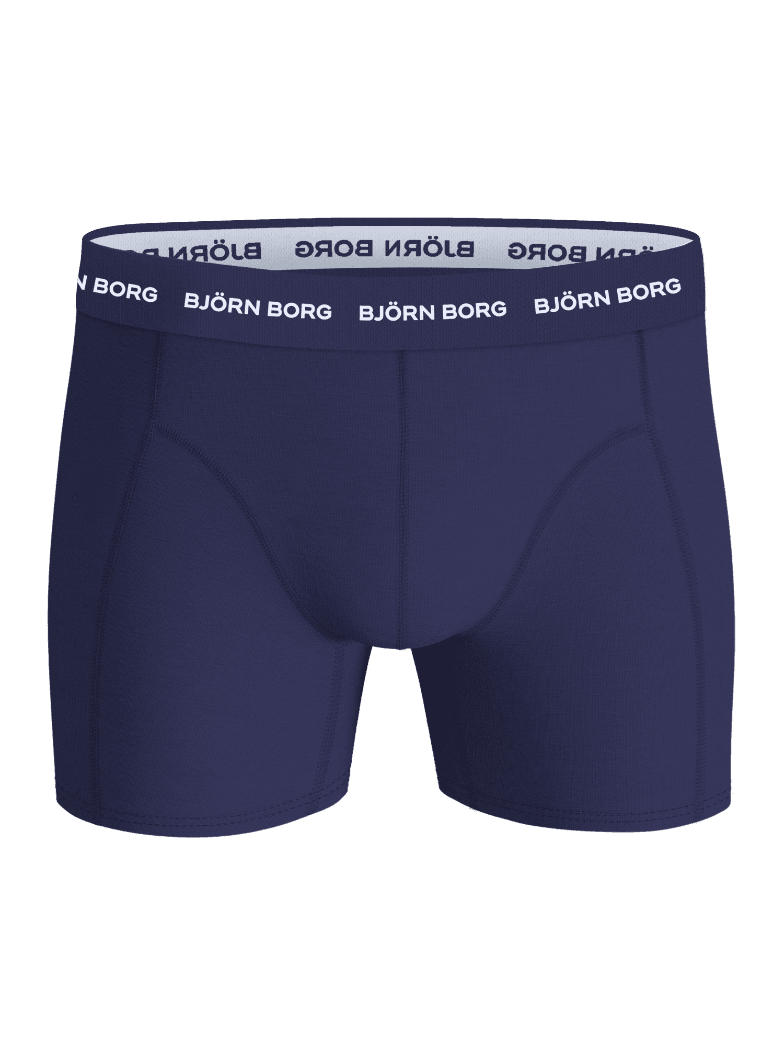 Cotton Stretch Boxers 3-pack i Navy set forfra, funktionelle boksershorts med en blød logolinning. - Image 2