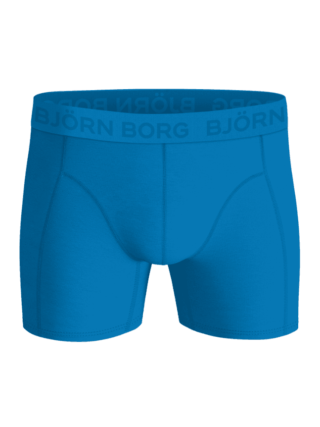 Cotton Stretch Boxers 5-pack i blå i åndbar bomuldsstretch med logoelastik i taljen set forfra. - Image 7