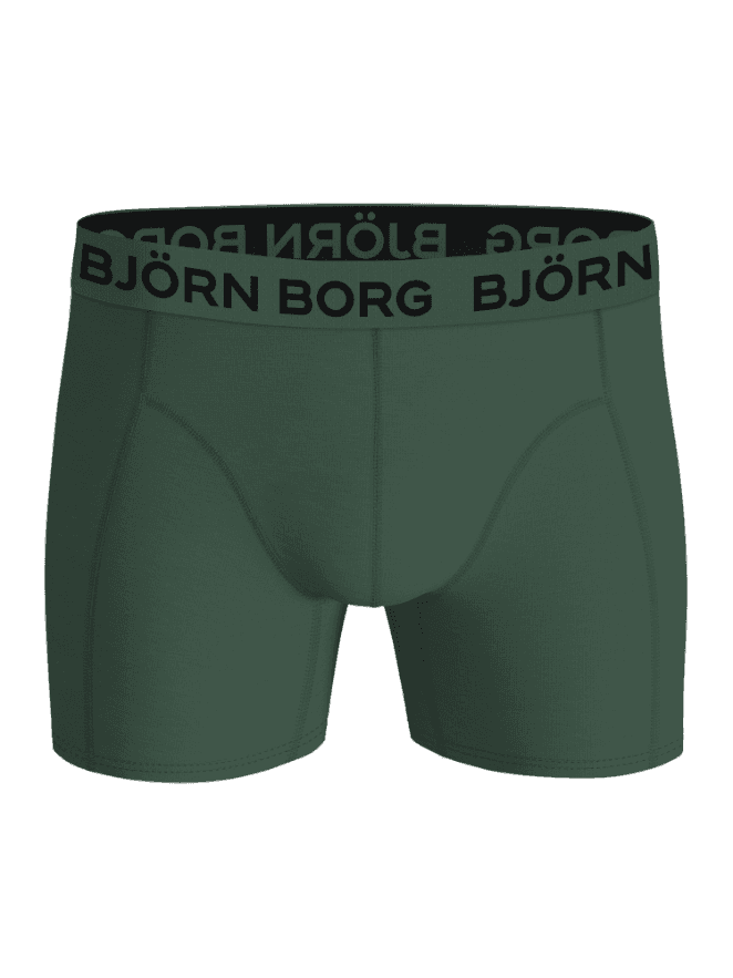 Cotton Stretch Boxers 5-pack voor heren in groen met stijlvolle en functionele katoenen boxers en zwart logo, vooraanzicht. - Image 6