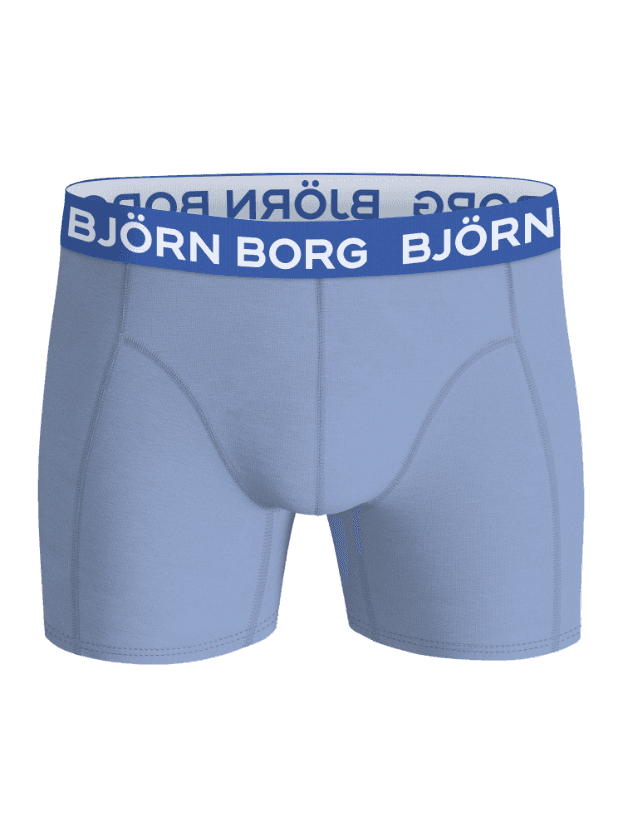 Cotton Stretch Boxers 7-pack in blue, featuring durable cotton boxer briefs with a navy microfibre waistband and white logos. - Image 7