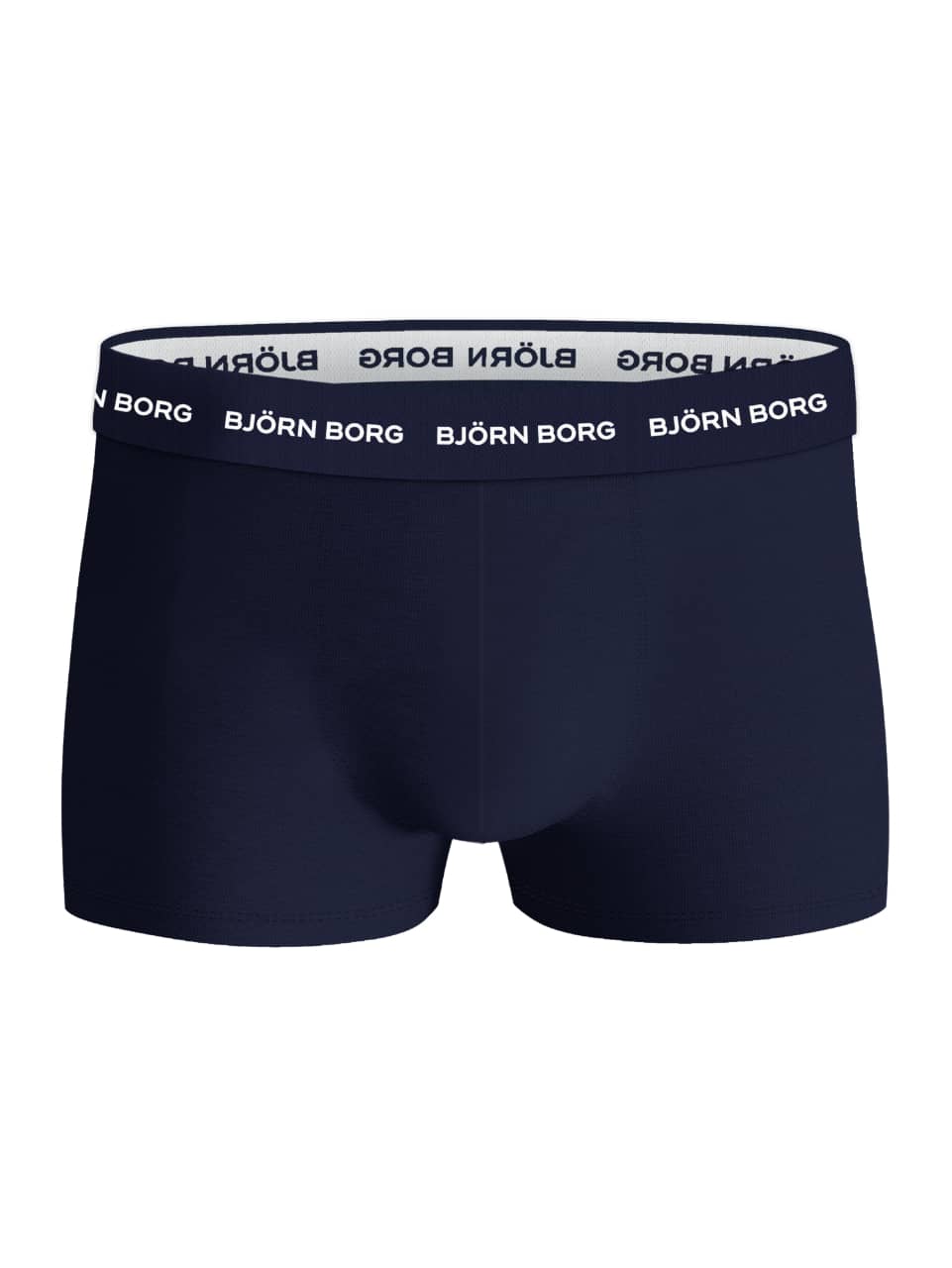 Front view of the Cotton Stretch Trunks 5-pack in navy, with a microfiber logo waistband and breathable cotton stretch. - Image 6