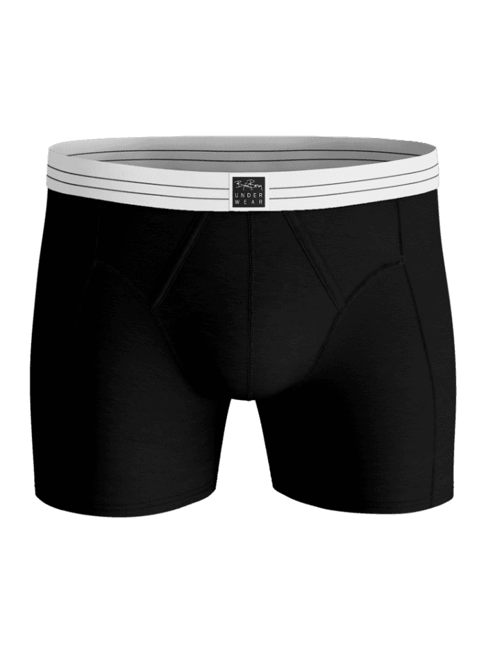 Front view of the black Viscose Cotton Blend Boxers 2-pack featuring a striped waistband and soft finish. - Image 2