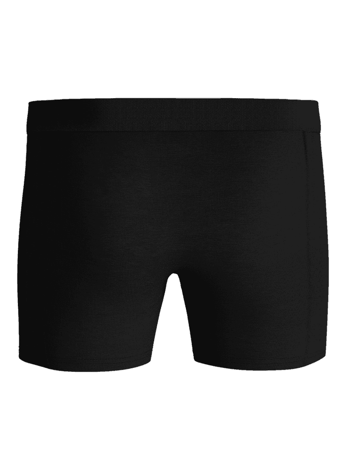 Organic Cotton Stretch Boxers 3-pack in black, front view of soft boxer briefs with black logo for style, function and fit. - Image 3