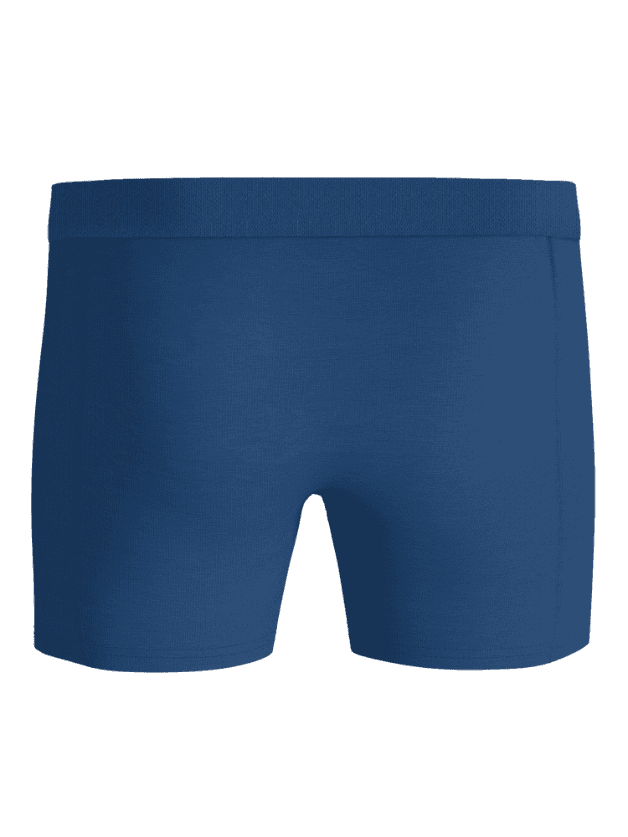Front view of the blue Organic Cotton Stretch Boxers 3-pack, featuring functional organic cotton stretch boxer briefs. - Image 3