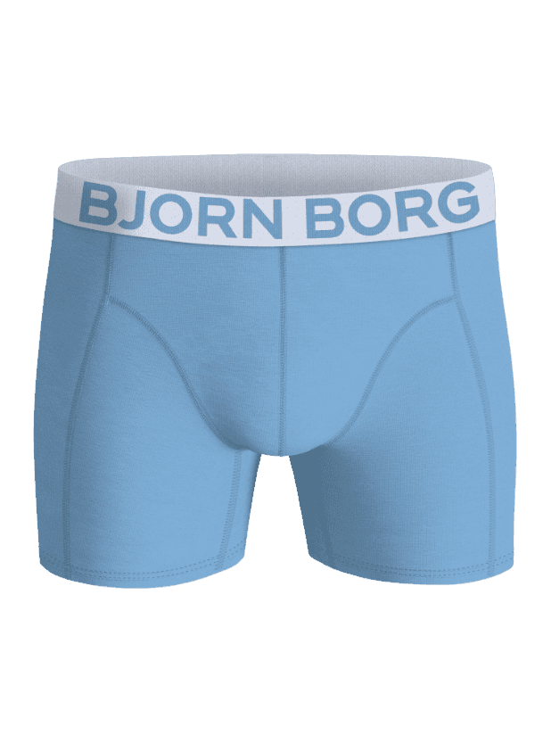 Front view of blue Björn Borg Organic Cotton Stretch Boxers 2-pack, functional jersey boxer briefs with a logo waistband. - Image 4