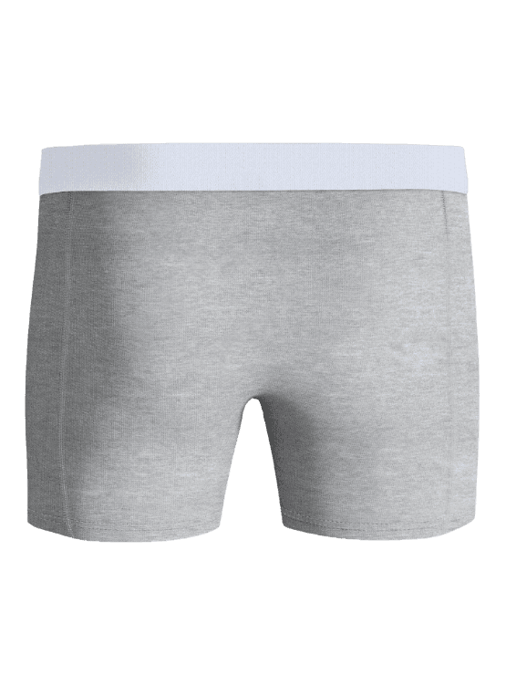 Back view of the grey melange Björn Borg Organic Cotton Stretch Boxers 2-pack, featuring soft recycled cotton boxer briefs. - Image 3