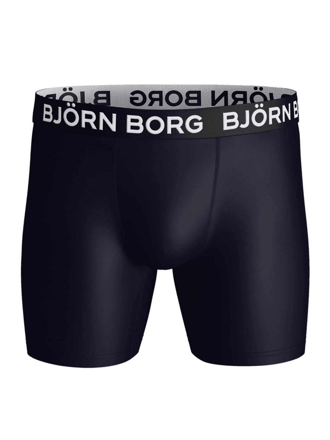 Front view of the navy blue Sports Microfiber Boxers 5-pack for men, performance-driven boxer briefs ideal for training. - Image 3