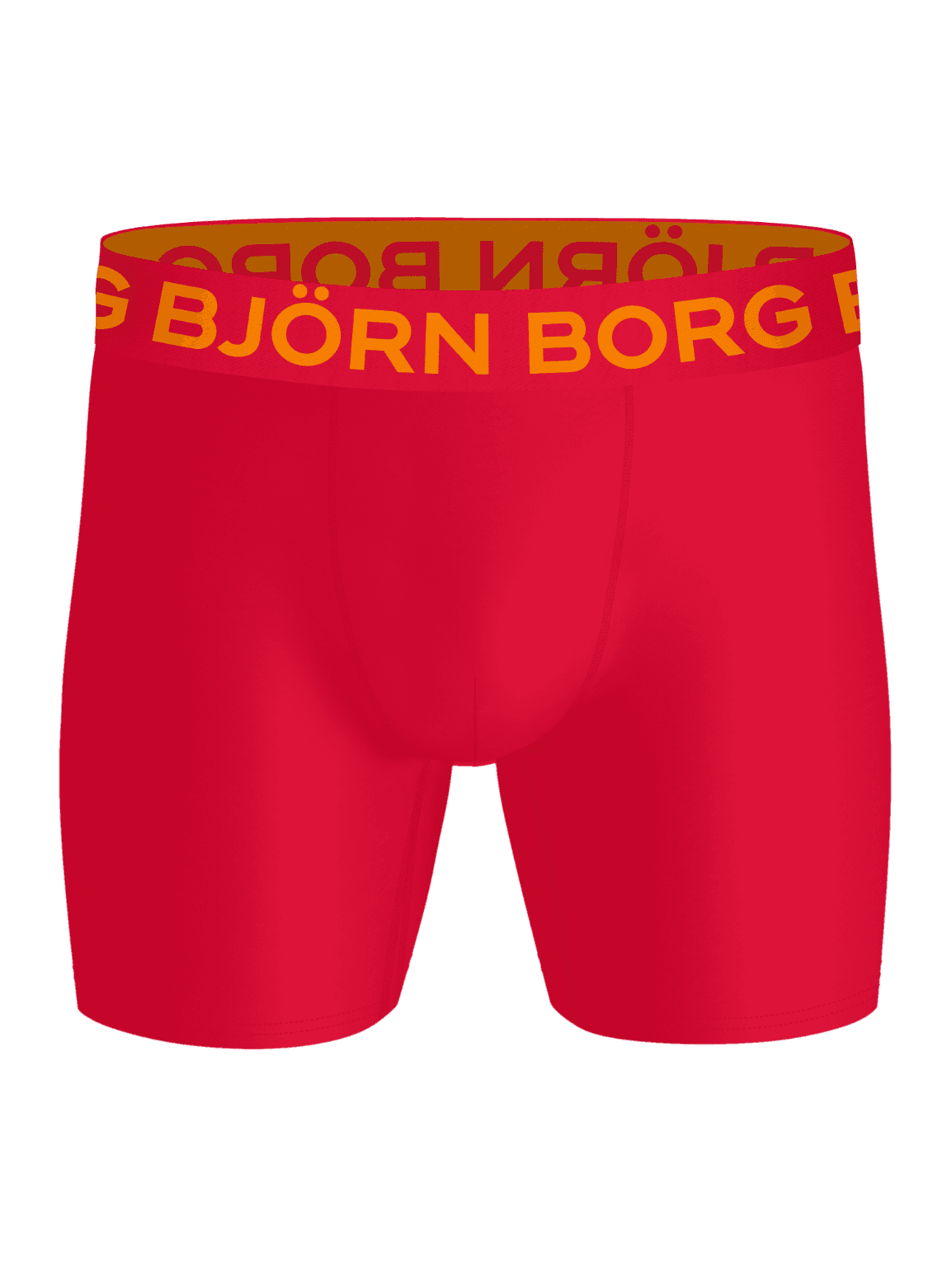 Sports Microfiber Boxers 3-pack in red, designed as performance training boxer briefs with an orange logo waistband. - Image 2