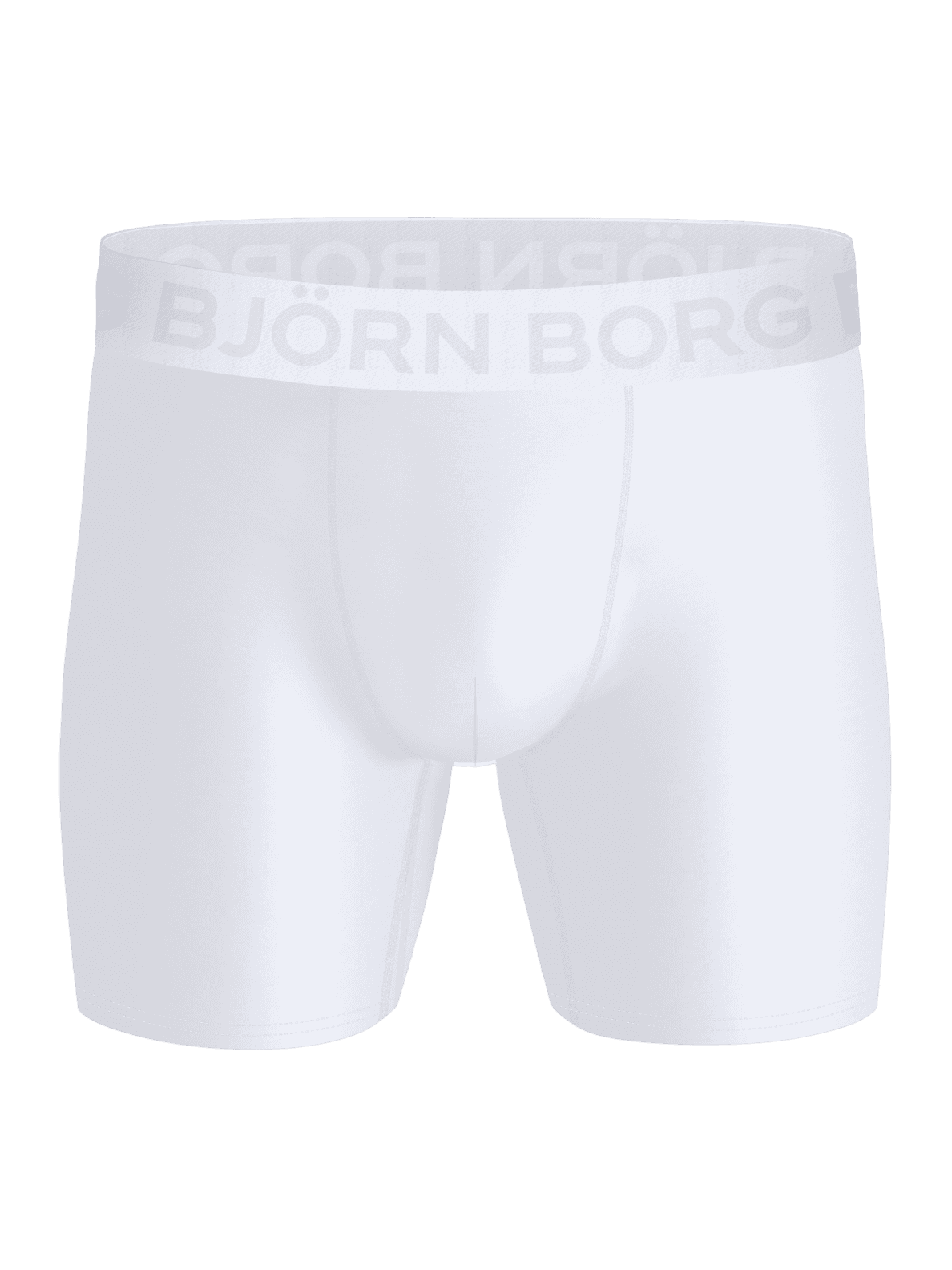 Front view of the white Björn Borg Sports Microfiber Boxers 3-pack, stretchy boxer briefs designed for training. - Image 5