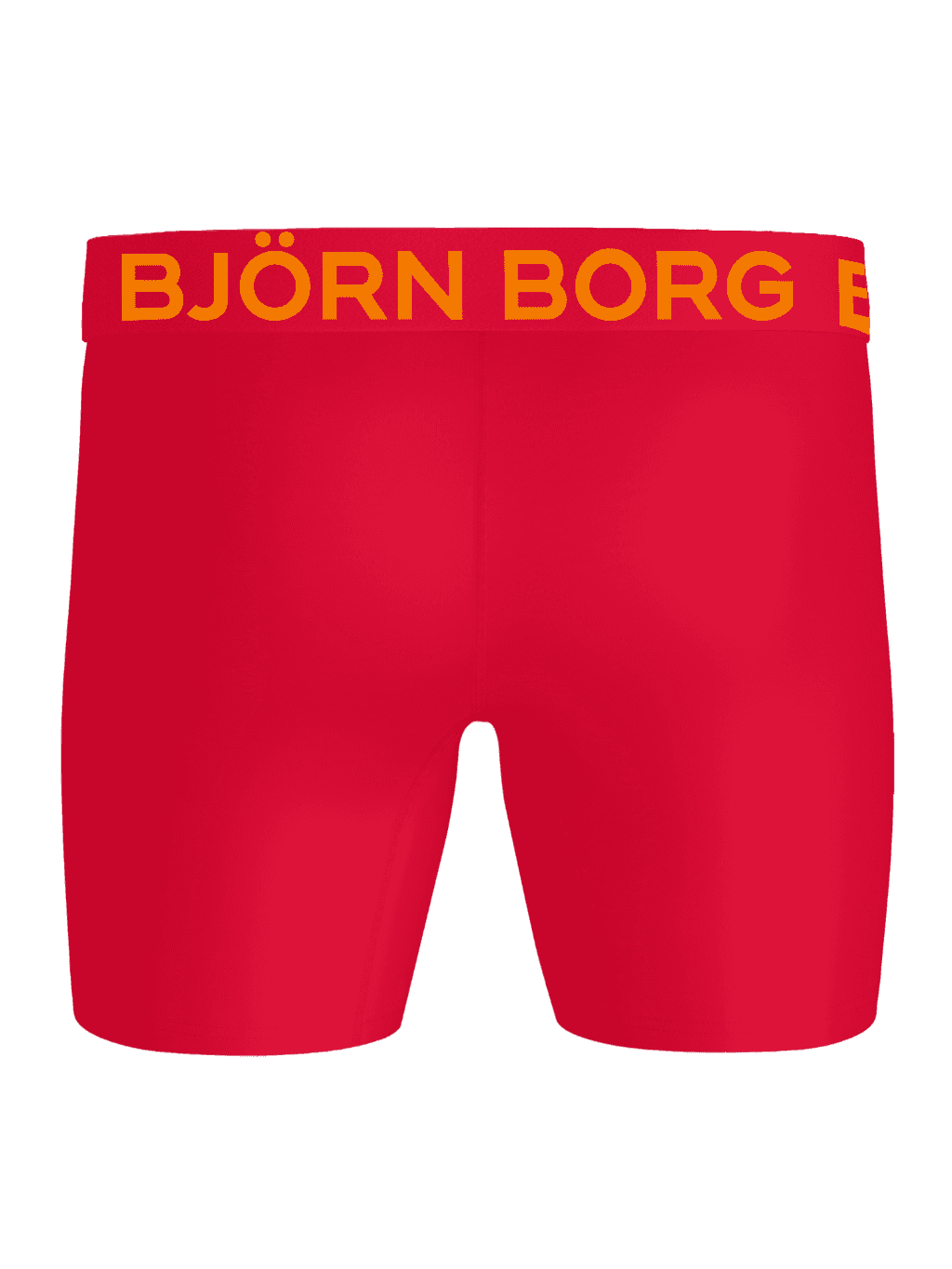 Sports Microfiber Boxers 3-pack in red from the back, featuring performance microfiber for training and an orange logo. - Image 3