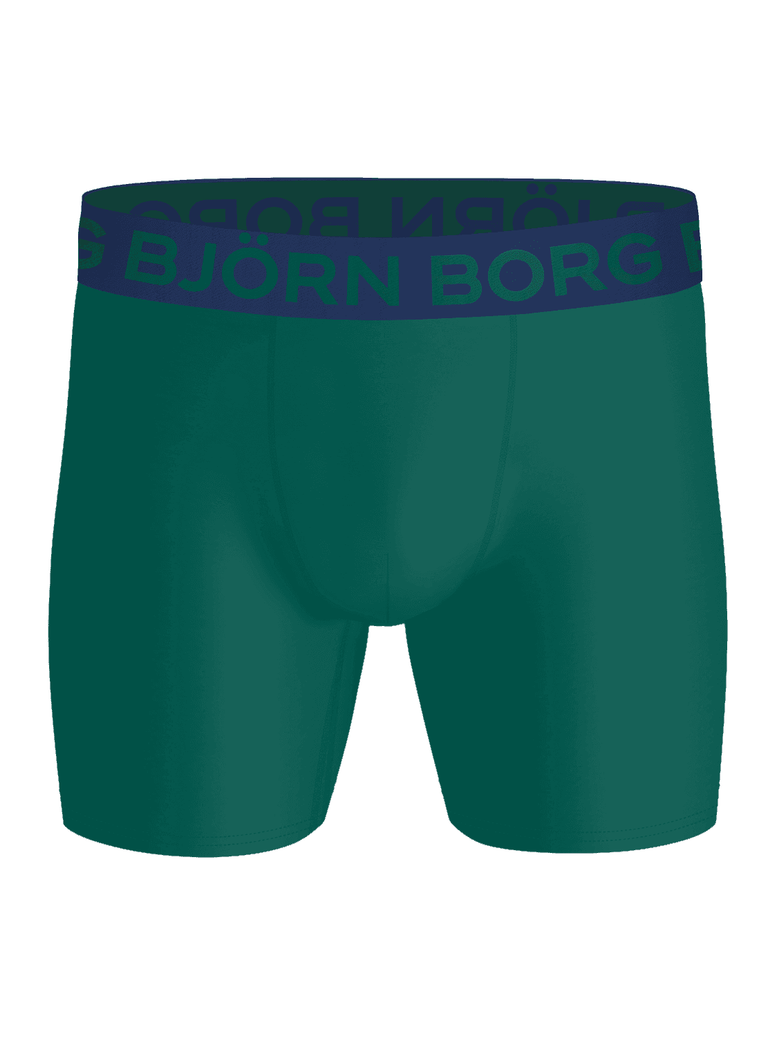 Front view of green Sports Microfiber Boxers 3-pack boxer briefs for men, featuring a green logo and training performance. - Image 2