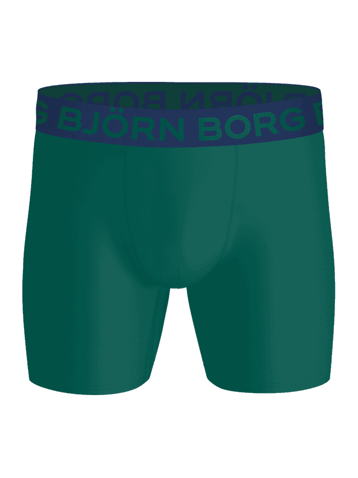 Sports Microfiber Boxers 3-pack i Grøn set forfra i mikrofiber med grønt logo til træning og performance til mænd. - Image 2