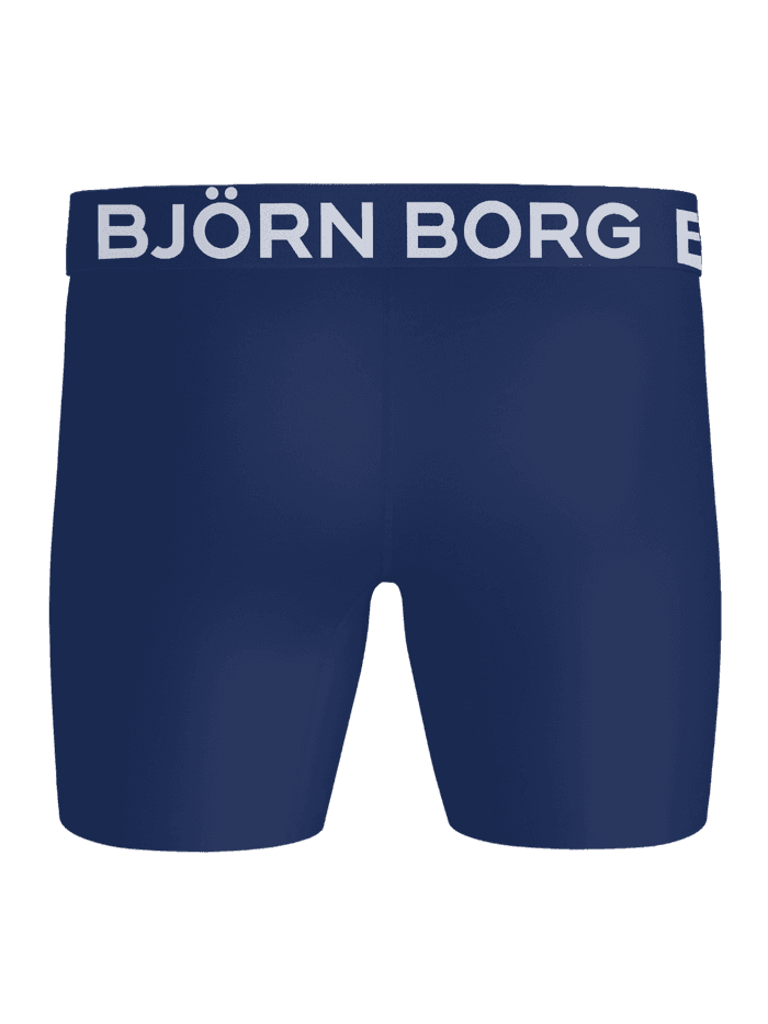 Sports Microfiber Boxers 3-pack i navy og hvid set forfra i hurtigtørrende mikrofiber til træning. - Image 3