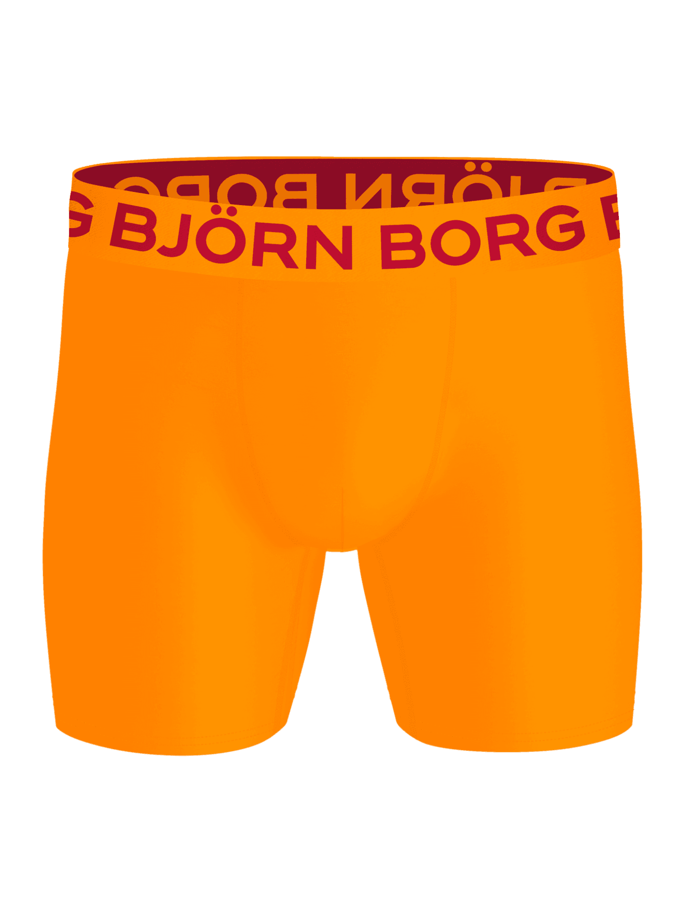 Orange Sports Microfiber Boxers 2-pack sedda framifrån, funktionella träningskalsonger med marinblå logotyp. - Image 2