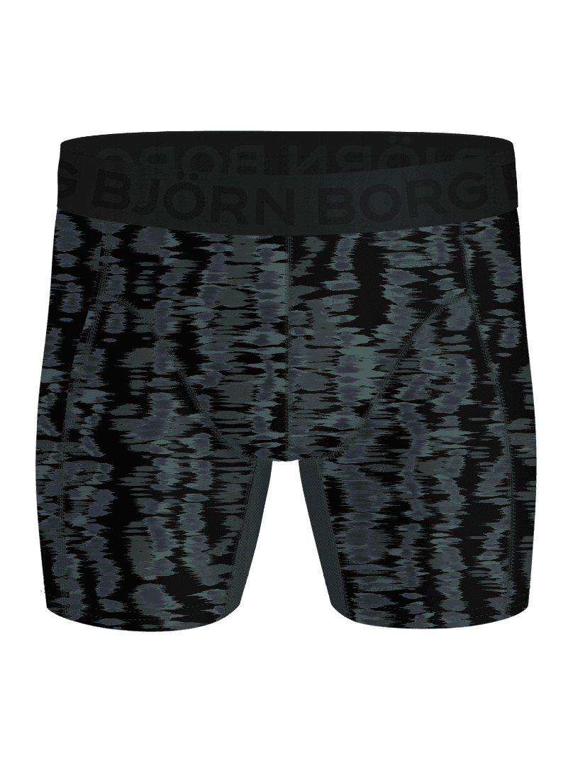 Sports Lightweight Boxers 2-pack in Green and black featuring a dark abstract print and grey logo for training. - Image 2