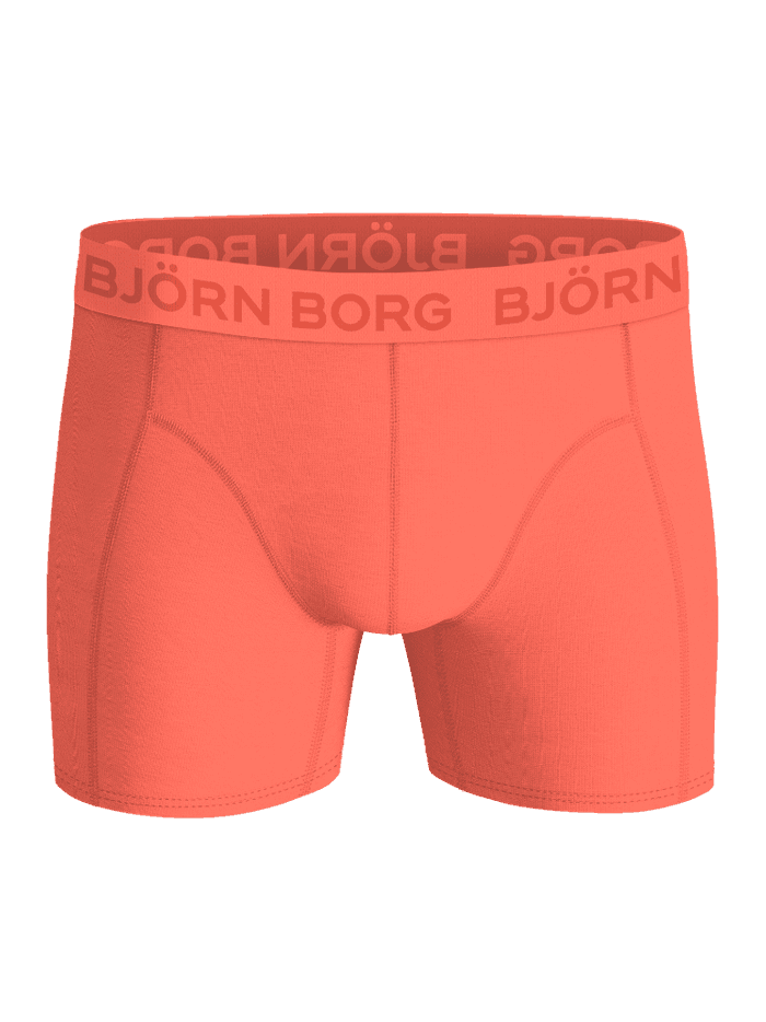 Vooraanzicht van de oranje Björn Borg Cotton Stretch Boxers 3-pack voor kids met een oranje logo. - Image 5