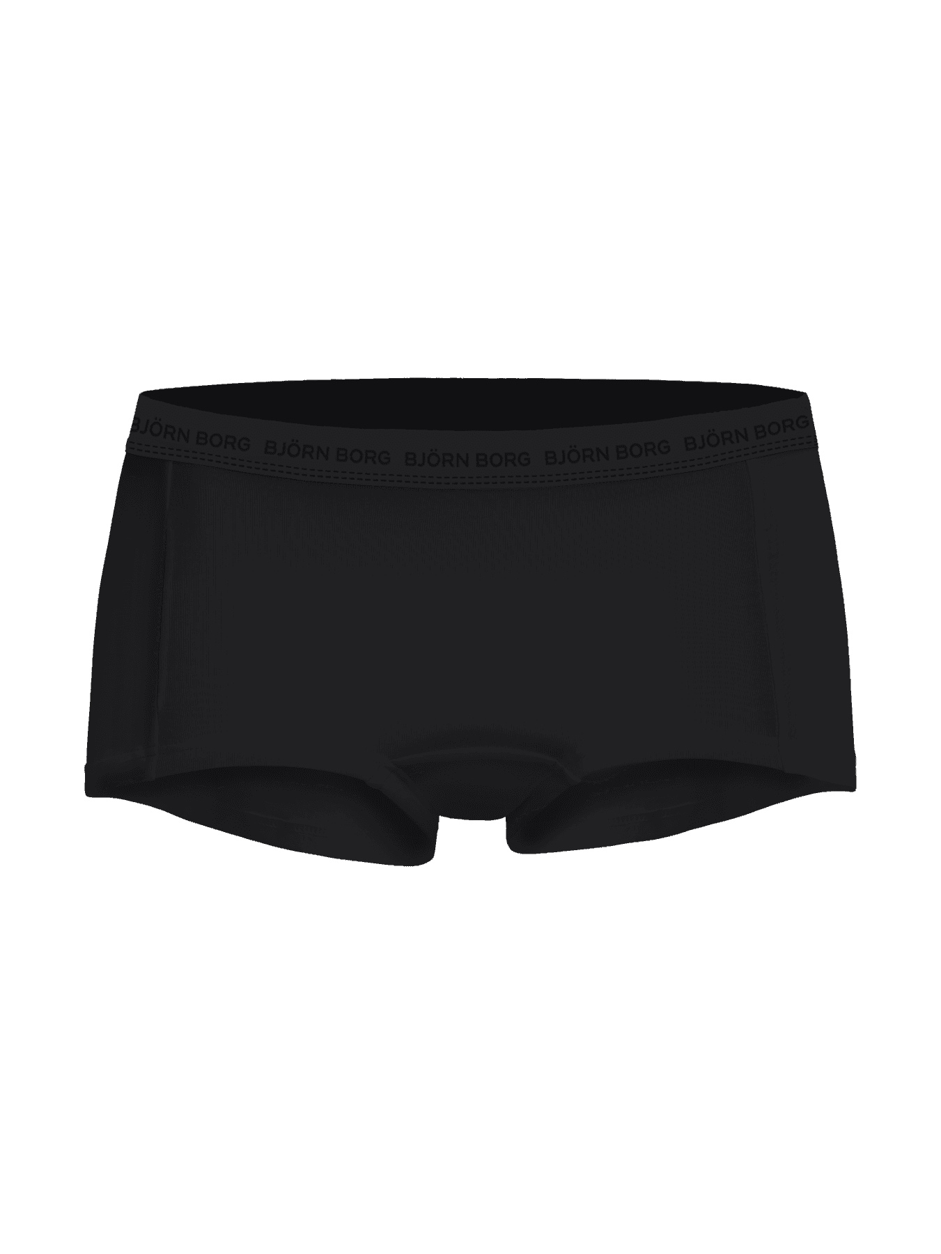 Black Everyday Cotton Boxer Shorts 5-pack for women featuring a mid-rise fit, short legs, and black branded waistband. - Image 5