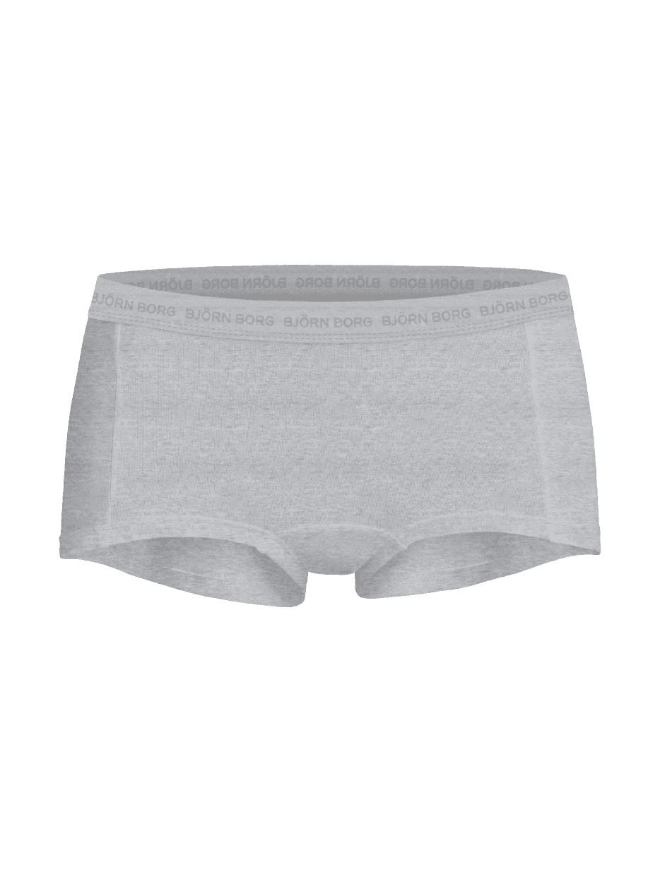 Grå Everyday Cotton Boxer Shorts 3-pack för dam i mjuk bomull med en ikonisk grå resår i midjan. - Image 4