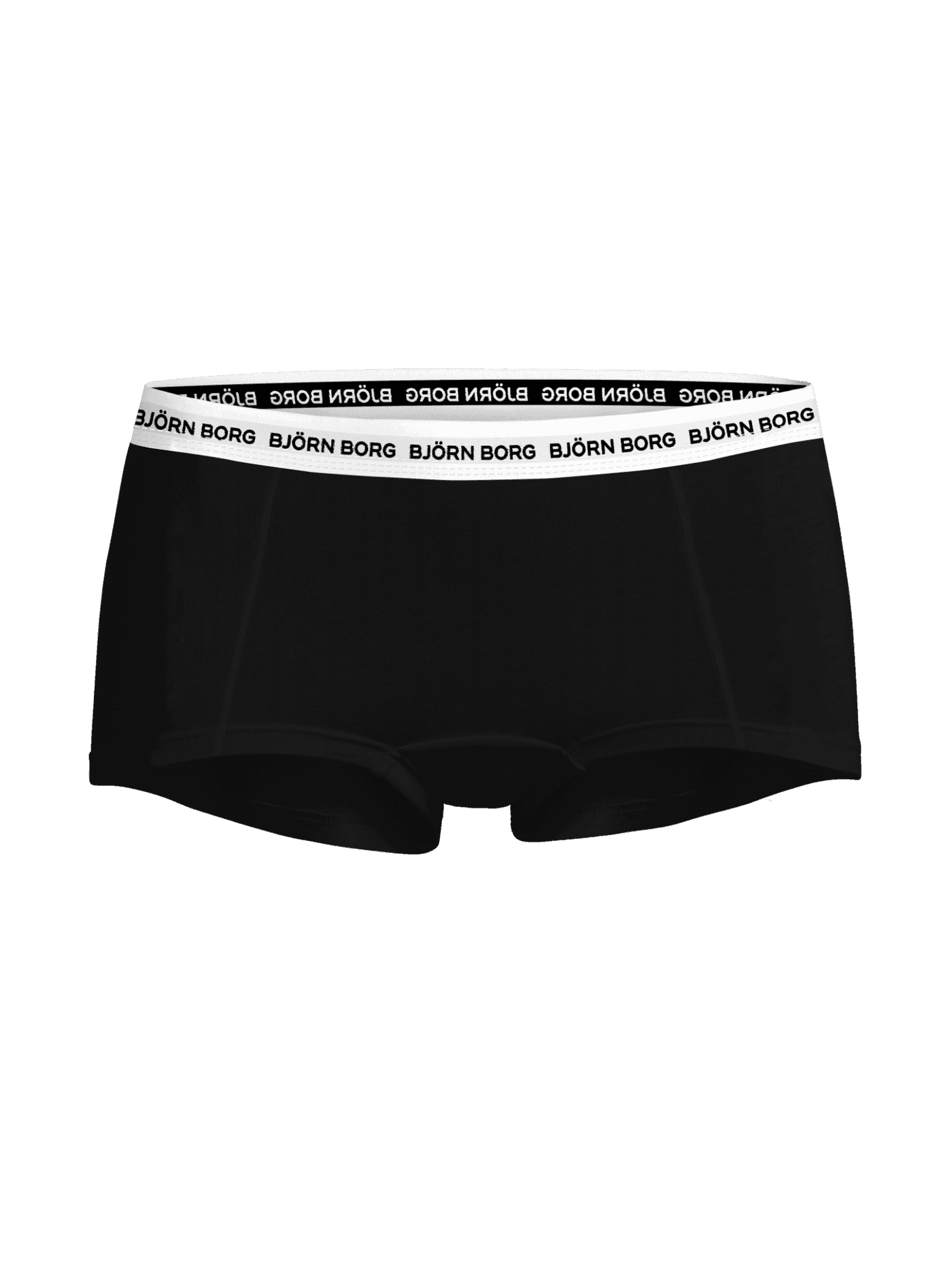 Front view of the black Logo Boxer Shorts 3-pack in soft cotton stretch with a white Björn Borg logo waistband. - Image 2