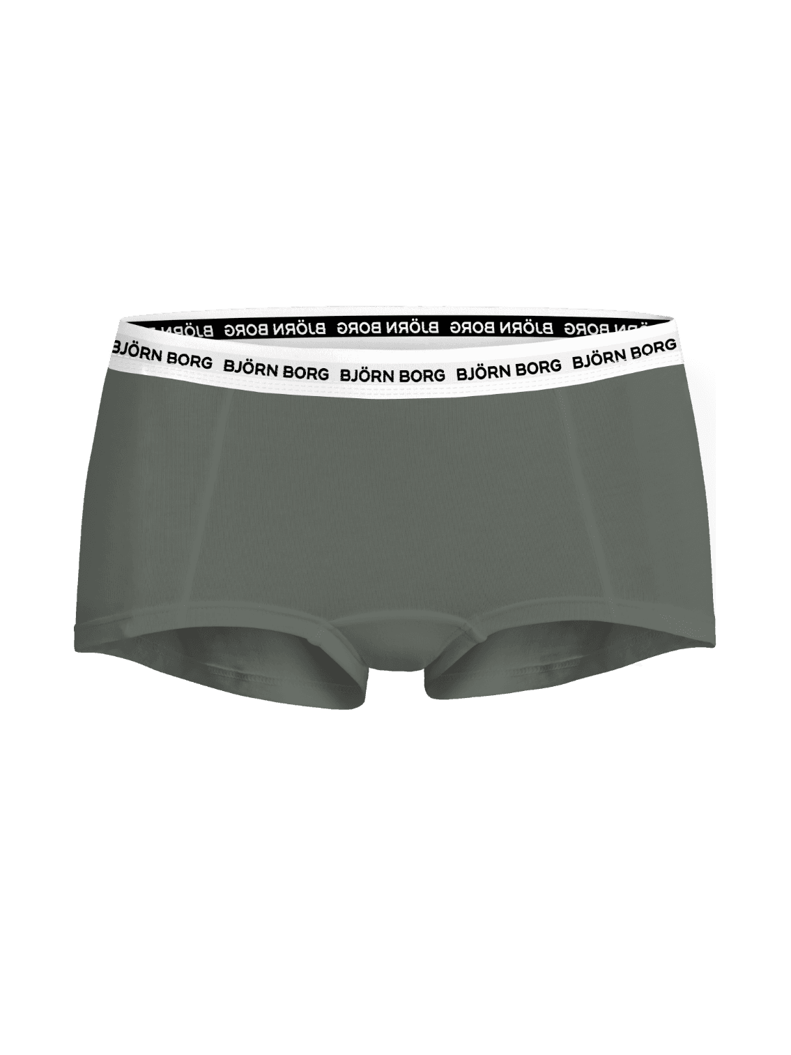 Logo Boxer Shorts 3-pack in green, white, and black for women featuring a soft stretch fit and black logo waistbands. - Image 3