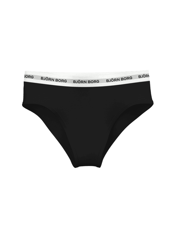 Zwarte Logo Highwaist Briefs 3-pack met een hoge taille en elastische tailleband met logo, vooraanzicht. - Image 3