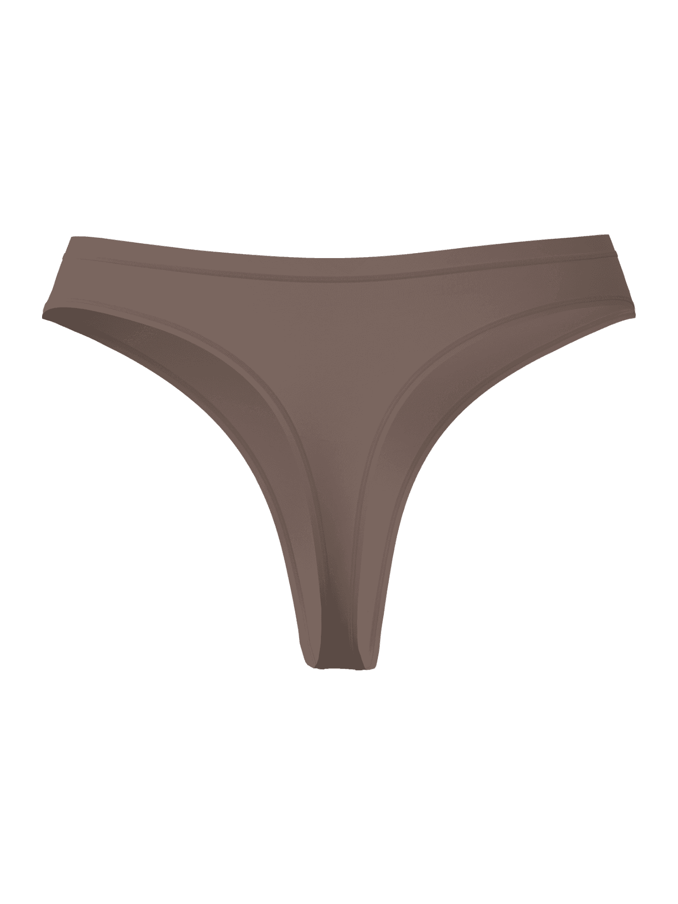 Front view of the brown Soft Touch Thong 1-pack, a mid-rise women's thong made from soft Lyocell TENCEL™ fabric. - Image 2