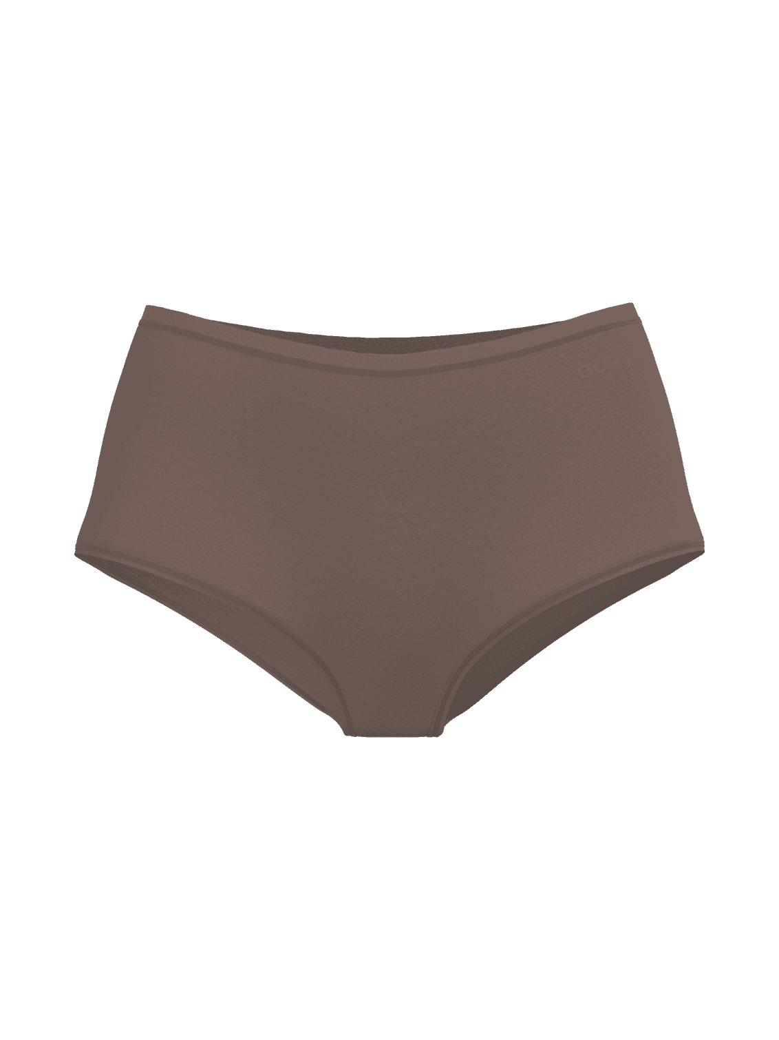 Front view of the brown Soft Touch Highwaist Brief 1-pack in Lyocell Tencel, featuring a flattering fit and tonal logo. - Image 1