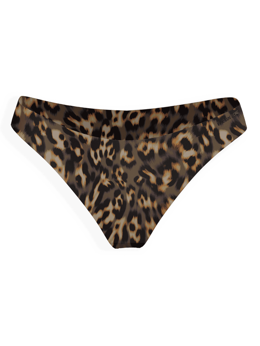 Front view of the mid-rise Invisible Briefs 3-pack in brown leopard print, featuring laser cut edges for a smooth fit. - Image 3