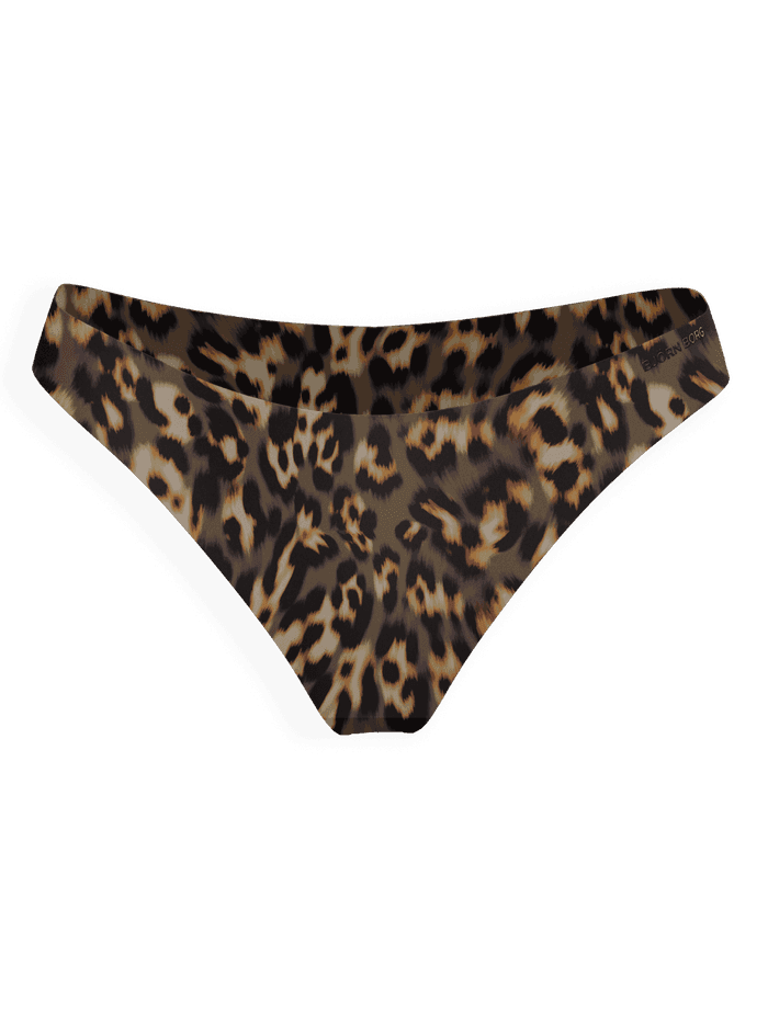Invisible Briefs 3-pack in bruine luipaardprint met lasergesneden randen voor een gladde pasvorm, vooraanzicht. - Image 3