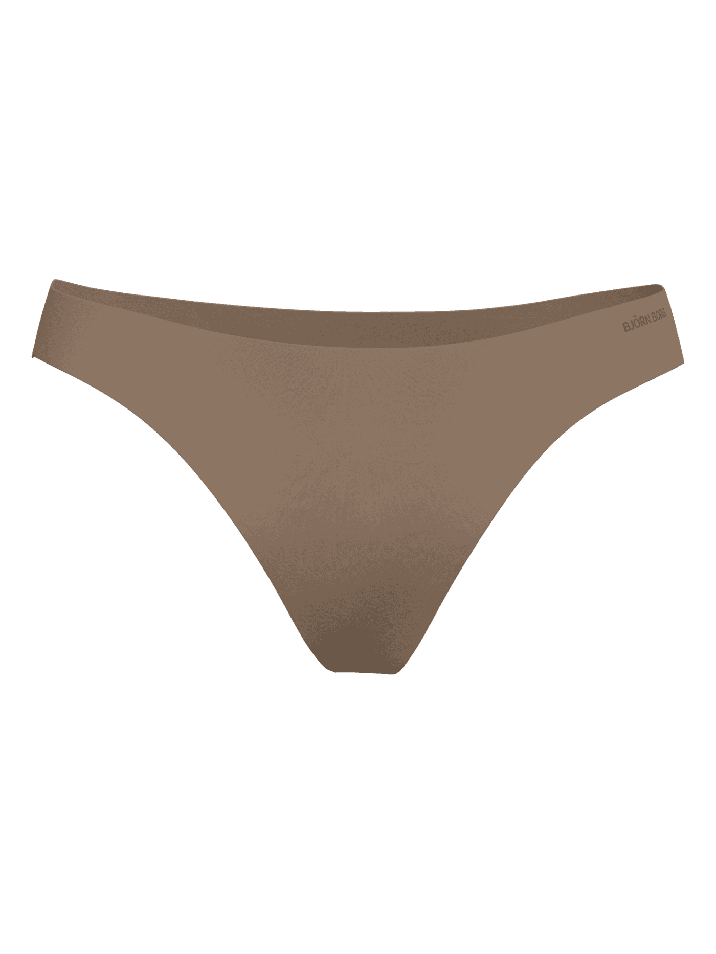 Bruine Invisible Thongs 3-pack voor dames met een naadloze pasvorm, lasercut randen en een zwart heatseal-logo. - Image 5